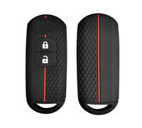 Kesiku Mazda Funda para llave de Mazda 2, 3, 5, 6, CX-5, CX-7, CX-9, Crossover Flair Scrum Wagon Truck, Mazda 3, funda para llave de coche, funda de silicona para llave de coche Mazda - Línea negra