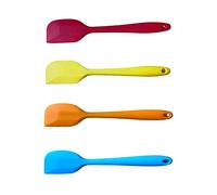 Keskith Juego de espátulas de silicona de alta resistencia a temperaturas de 230 grados, integración de diseño de estética artificial, ideal para hornear, cocinar, limpiar lavavajillas (azul/amarillo/rojo/naranja)