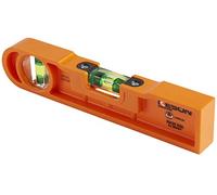 Keson LKTRF - Nivel de torpedo redondeado de plástico ABS con 2 viales de aumento del 20%, 9 pulgadas, naranja