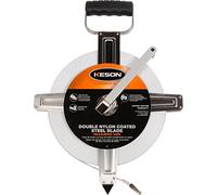 Keson SNR10100H - Cinta métrica de hoja de acero reforzada con nailon con carcasa de acero inoxidable con extremo de gancho (graduaciones: pies, 1/10, 1/00), 100 pies