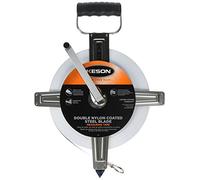 Keson SNR10300E Cinta métrica de hoja de acero reforzado con nailon con carcasa de acero inoxidable, punto cero en el extremo de la cinta y extremo del anillo (graduaciones: pies, 1/10, 1/00), 300