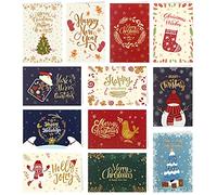 Kesote 24 Tarjetas de Navidad Año Nuevo Tarjetas de Regalo 24 Tarjetas + 24 Sobres, 14 x 9.5 cm