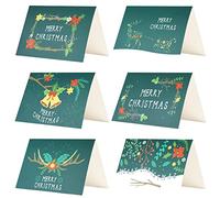 Kesote 24 Tarjetas de Navidad con Sobres Tarjetas de Regalo 24 Tarjetas + 24 Sobres con Pegamento, 15 x 10 cm