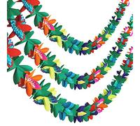 Kesote 3 paquetes de guirnaldas de flores tropicales de papel, banderas de flores de tela para Luau hawaiano, verano, Tiki Bar, decoración de fiesta tropical