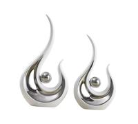 KESOTO 2 estatuas abstractas artesanales de Resina, esculturas Modernas para Dormitorio, estantería, Mesa de Centro, Armario y Sala de Estar, Plata Blanca