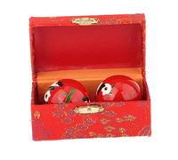 KESOTO 2 Piezas Baoding Ejercicio Bolas Masaje Palma Mano Bolas Chinas Flexibilidad Destreza Relajante para Adultos Mayores Apto para Regalo Colección Hogar, Panda Rojo