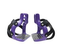 KESOTO 2 Piezas Estribo Ecuestre Estribos Livianos Protección Antideslizante Red Cubierta Pedal Metal Resistente Uso para Cabalgatas Adultos Niños Exteriores, Púrpura