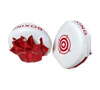 KESOTO 2 Piezas Manoplas de Boxeo Objetivos de Mano Almohadillas de Enfoque Guantes de Entrenamiento de Piel Sintética con Diseño Curvo para Sparring Karate, Rojo
