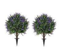 KESOTO 2 Piezas Topiario 60 Cm con Tronco Marrón sin Mantenimiento Topiario Esférico Artificial Estable Planta corativa Sintética para Jardín, s, Lavanda 2PC