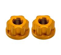 KESOTO 2 Piezas Tuercas Eje Rueda Bicicleta Tornillos Eje M9 Aleación Aluminio Antideslizante Accesorios Compatibles con Bicicletas Adecuadas para Ciclismo P, Oro