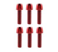 KESOTO 6 Piezas Tornillos de Manillar Bicicleta Kit de Pernos M5x17mm con Material de Acero Titanio Plating para Reparación de Bicicletas Adecuado para Cicli, Rojo