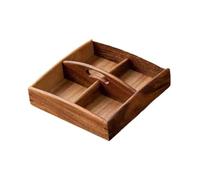 KESOTO Bandeja de Madera Dividida para Servir, Bandeja para Dulces, Organizador de Aperitivos, Bandeja para Aperitivos, Decorativa Y Multiusos con 4