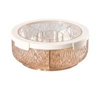 KESOTO Bandeja de Servir Dividida, Plato Giratorio Versátil Y Portátil para Almacenar Alimentos Secos, Ideal para La Sala de Estar, El Hogar, Bodas Y año Nue, Amarillo Claro, Individual