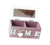 KESOTO Caja de Almacenamiento de Madera, Organizador de Mesita de Noche, Caja Multiusos, Estante para Té, Resistente Soporte de Madera para Accesorios con Do, PÚrpura