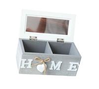KESOTO Caja de Almacenamiento de Madera, Organizador de Mesita de Noche, Caja Multiusos, Estante para Té, Resistente Soporte de Madera para Accesorios con Do, Azul