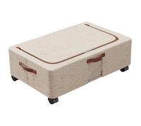 KESOTO Caja de Almacenamiento Debajo de La Cama con Ruedas, Tela de Algodón, Duradera, Versátil, a Prueba de Polvo, Fácil Acceso, Cierre Suave, para, 60cmx30cmx15cm