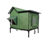 KESOTO Casa para Gatos Exterior Refugio Cobertizo Caseta Elevada con Aislamiento Interno y Cubierta Resistente al Agua Marco Firme y Entrada Delantera Adecuada para Jardín Terraza Patio
