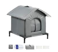 KESOTO Casa Refrescante para Gatos con Cortinas en La Puerta, Cama Elevada para Gatos, Refugio Impermeable para Mascotas, Nido para Gatitos, Tela Oxford para, L