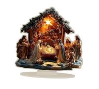 KESOTO Centro de Mesa con Escena de La Natividad en 2D. Atractivo Adorno de Escritorio. Nacimiento Acrílico para Festivales.