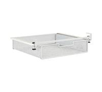 KESOTO Cesta para cajón debajo del escritorio, estante de almacenamiento debajo de mesa, organizador invisible de malla metálica deslizante, White L