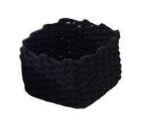 KESOTO Cesta Tejida en Macramé Decorativa, Minimalista, Resistente, para Guardar Cosas, Ideal para La Decoración del Armario de La Habitación de Los Niños, Negro, Individual