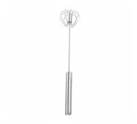 KESOTO de Huevos Mezclador Varilla Espumador con Acción de Presión y Acero Inoxidable Resistente Agarre Seguro Adecuado para Nata Emulsionar Actividades al Aire Libre, Silver, L