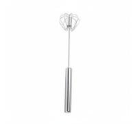 KESOTO de Huevos Mezclador Varilla Espumador con Acción de Presión y Acero Inoxidable Resistente Agarre Seguro Adecuado para Nata Emulsionar Actividades al Aire Libre, Silver, M