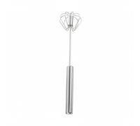 KESOTO de Huevos Mezclador Varilla Espumador con Acción de Presión y Acero Inoxidable Resistente Agarre Seguro Adecuado para Nata Emulsionar Actividades al Aire Libre, Silver, S