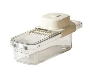 KESOTO de Verduras Rallador Mandolina con Contenedor Transparente y Drenaje 6 para Laminado y Rallado Diseño Seguro con Protector Adecuado para Cocina Casera Mise en Place Planificación de Comidas