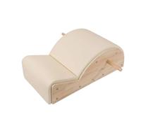 KESOTO Dispositivo de Corrección de Banco de Estiramiento Apoyo Lumbar Entrenador de Espalda de Pilates de Madera con Superficie Acolchada Adecuado para Casa Estudio Ejercicios de Extensión, Blanco