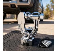 KESOTO Enganche de Remolque Vehicular con Bola Redondeada de Cadena de y Base Compacta Acero Inoxidable 304 para Todoterreno, Cabeza De Águila con Perla De Dragón Acero Inoxidable 304