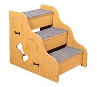 KESOTO Escaleras para Mascotas, Perros, Gatos Y Animales Pequeños. Madera MDF, Superficie Antideslizante. Ideales para Perros Y Gatos Mayores, 3 Pasos