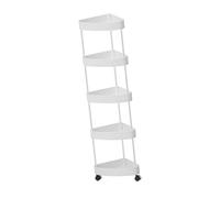 KESOTO Estante de Esquina con Ruedas para Baño Y Cocina, 5 Niveles Blancos, Individual