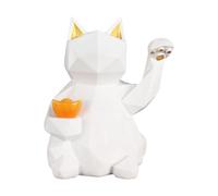 KESOTO Estatua de Gato, Figurita de, Linda Decoración de Mesa de Resina, Escultura de Animal para Sala de Estar, Centro de Mesa, Estante O Librero.