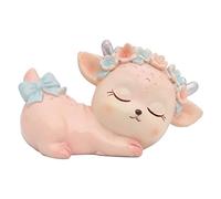 KESOTO Figura Ciervo Miniatura Ornamento Decorativo Animal Escultura Resina para Decoración de Escritorio Pastel Fiesta Adecuado para Oficina Coche Hogar INT, Muchacha, Individual