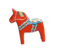 KESOTO Figura de Caballo Dala Sueco, Escultura Dalecarliana, Adorno para Estantería Y Entrada, Rojo, Individual