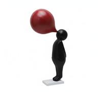 KESOTO Figura Decorativa de Resina Ornamento Moderno Estatua Escultura Figura con Presencia Artística y Líneas Depuradas Que Ordenan el Espacio Material, Negro Y Rojo