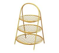 KESOTO Frutero de Encimera, Organizador Multiusos, Decoración de Hierro, Cesta Independiente, Frutero, Soporte para Cebollas, Hogar, Cocina, Oro 3 Niveles, tal como se describe