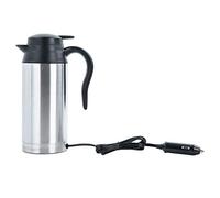 KESOTO Hervidor de Viaje Eléctrico de Acero Inoxidable de Doble Pared, Termo de 750 Ml con Función de Apagado Automático Y Taza Independiente para Café, Plata 24V, tal como se describe