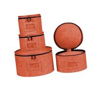 KESOTO Juego de 4 Recipientes para Utensilios de Cocina, Organizador de Vajilla y Vasos con Tapa, Organizador de Platos para Casa y Camping, Naranja