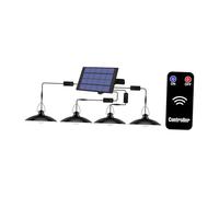KESOTO Luces colgantes con energía solar, luces colgantes, lámpara de techo con luz solar para cobertizo para el hogar, Cuatro Cabezas Blancas