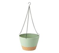 KESOTO Maceta Colgante con Florero Plástico Cadena de Suspensión de 44 Cm Superficie Inferior Texturizada y Ranuras de Drenaje Adecuada para Balcón Patio, Anturio Colgante Verde Frijol, 10 Pulgadas