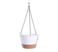 KESOTO Maceta Colgante con Florero Plástico Cadena de Suspensión de 44 Cm Superficie Inferior Texturizada y Ranuras de Drenaje Adecuada para Balcón Patio, Anturio Colgante Blanco, 8 Pulgadas