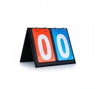 KESOTO Marcador Deportivo Manual Portátil con de Puntos Marcador de Mesa Plegable Carteles Numéricos de Lectura Rápida Anillas, Pizarra De Puntuación De 2 Dígitos, Estilo Cuero, Rojo Y Azul