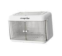 KESOTO Organizador, a Prueba de Polvo con Bandeja, Estante de Almacenamiento Multifuncional para Cocina, Blanco