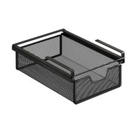 KESOTO Organizador de Cestas Debajo del Estante, Resistente, Portátil, con Cajón Colgante Extraíble, Negro, para Dormitorio, Armario, Mostrador, Longitud 37 Cm