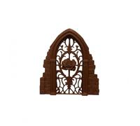 KESOTO Panel Ventana Decoración Pared Arco Roseta Central Borde Silueta Calada Ligera Material Poliláctico Adecuado para Recibidores Salas de Estar Rincones de Exhibición Tamaño, Marrón