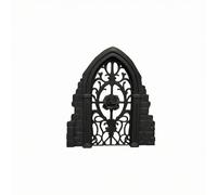 KESOTO Panel Ventana Decoración Pared Arco Roseta Central Borde Silueta Calada Ligera Material Poliláctico Adecuado para Recibidores Salas de Estar Rincones de Exhibición Tamaño, Negro