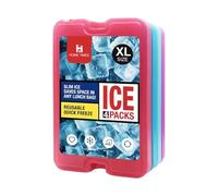 KESOTO Paquete de 4 Paquetes de Hielo, Paquetes de Congelación, Piedras de Enfriamiento, Elementos de Enfriamiento, Baterías de Caja de Enfriamiento con Llen