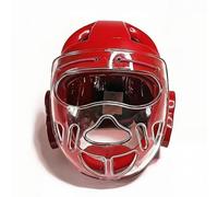 KESOTO Protector de Cabeza Artes Marciales Karate Casco Deportivo Espuma NBR Visión Clara Protección Transpirable Adecuado para Niños Adultos Entrenamiento, Rojo, XS